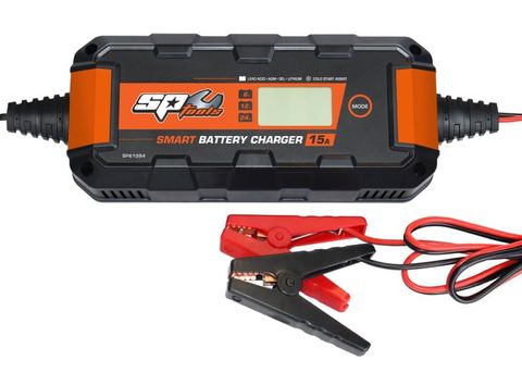 SP Tools Smart Battery Charger - 8 Stage Multi Volt - 6, 12v & 24v - 15a
