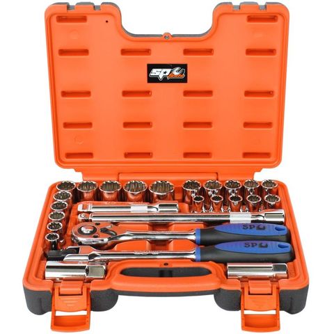 SP Socket Set 1/2"DR 12PT 26pc (Met/Sae) In X-Case