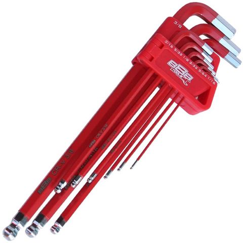 888 Key Set 9pc SAE Ball Drive Hex (Red)