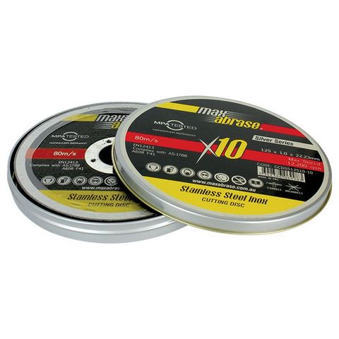 Alpha 125x1.0mm Cutting Disc Stainless Silver Series - Tin of 10