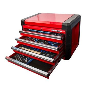 KT 312 PCE Tool Set (Metric Only) in 4 Drawer Box & 7 Drawer Roll Cab - SS Trim