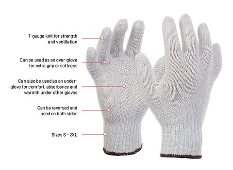 Esko Knitted Polycotton (8)M Glove (Green Cuff)