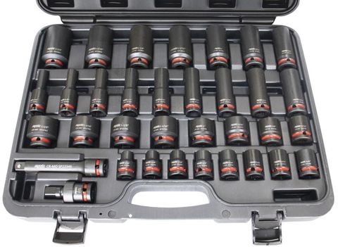 SP 1/2"Dr Impact Socket Set - Standard & Deep - 6pt - Colour Coded - Sae Only -