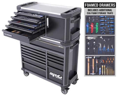 SP Tech Series Tool Kit with Power Tool Cupboard - 346pc - Metric/Sae - Diamond
