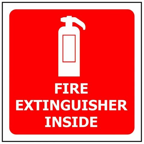 Fire Extinguisher Vehicle Sticker 50x50