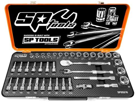 SP 3/8"Dr Socket Set - Metric, Inhex, Torx & Spline - 39pc