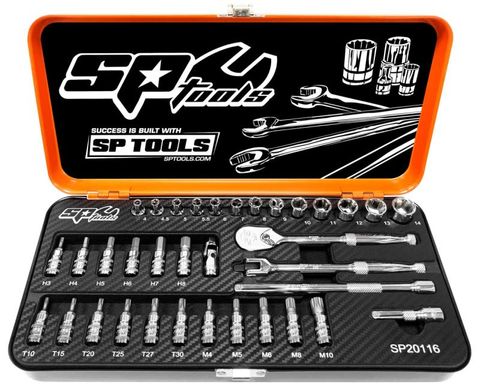 SP 1/4"Dr Socket Set - Metric, Inhex, Torx & Spline - 35pc