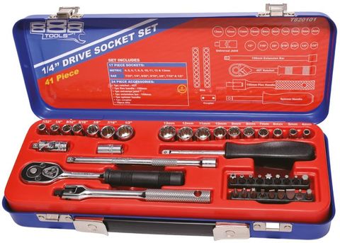 888 1/4"Dr Socket Set - 6pt Metric/Sae - 41pc