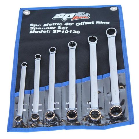 SP Double Ring Spanner Set - 40° Offset - Metric - 6pc