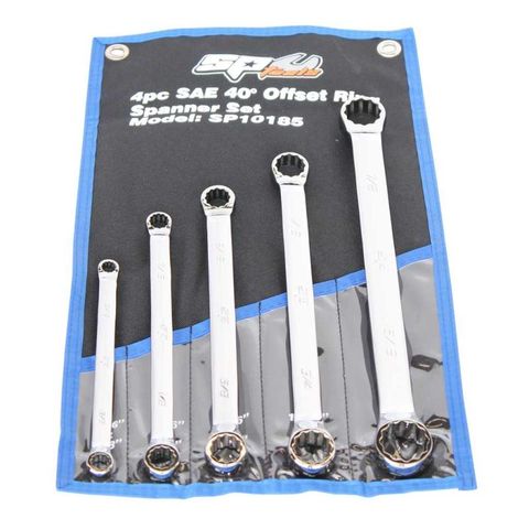 SP Double Ring Spanner Set - 40° Offset - Sae - 5pc