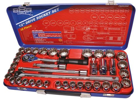 888 1/2"Dr Socket Set - 12pt Metric/Sae - 39pc