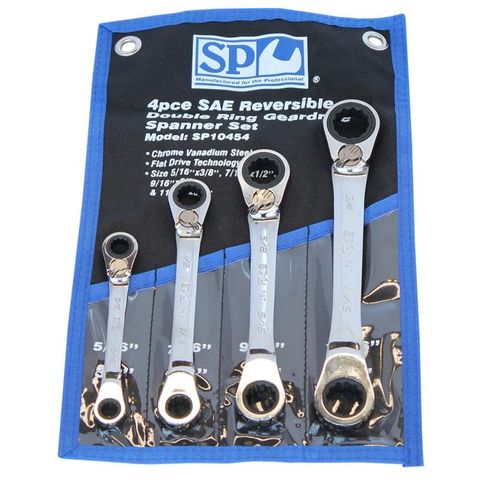 SP Double Ring Gear Drive Spanner Set - 15° Offset - Sae - 4pc