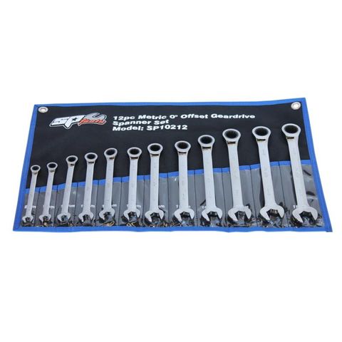 SP Gear Drive Roe Spanner Set - 0° Offset - Metric - 12pc