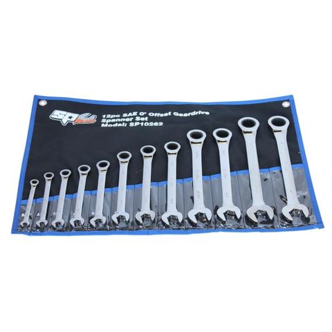 SP Gear Drive Roe Spanner Set - 0° Offset - Sae - 12pc