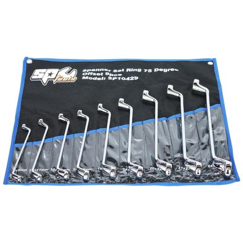 SP Double Ring Long Spanner Set - Metric - 75° Offset - 9pc