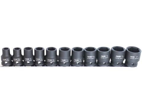 SP 1/2"Dr Impact Socket Rail Set - 6pt Sae - 11pc