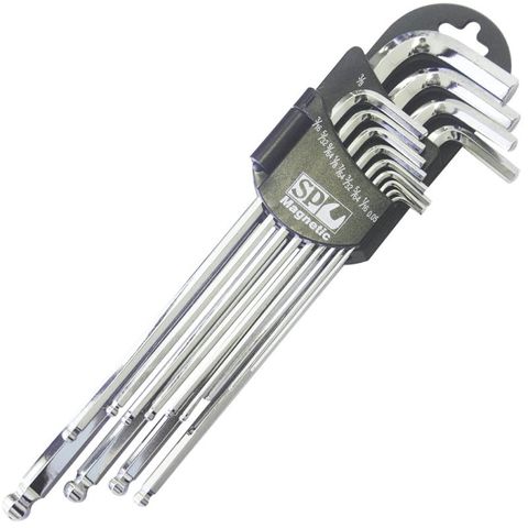 SP Magnetic Ball Drive Hex Key Set - Sae Chrome - 13pc