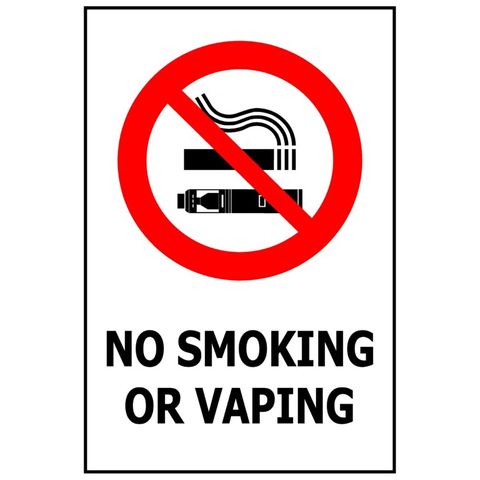 240x340 No Smoking or Vaping Sign