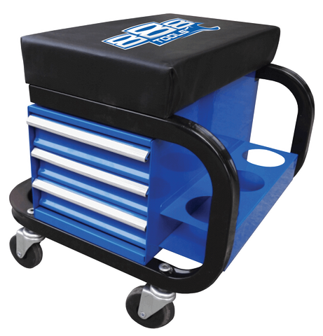 888 Workshop Seat - 3 Drawers - Blue