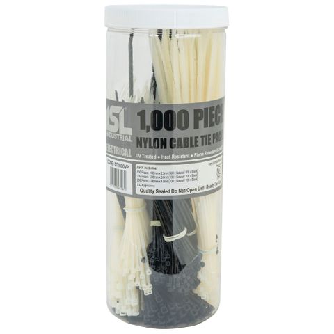 ISL 1000pc Cable Tie Value Pack - Black/Nat