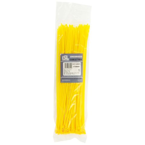 ISL 380 x 4.8mm UV Nylon Cable Tie - Yellow 100pk