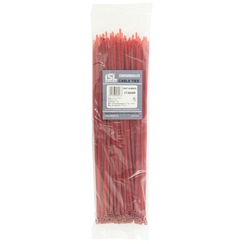 ISL 380 x 4.8mm UV Nylon Cable Tie - Red 100pk