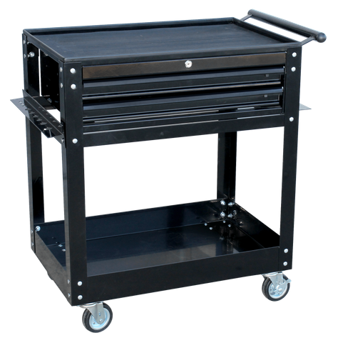 SP Tool Trolley - 2 Shelf - Black/Black