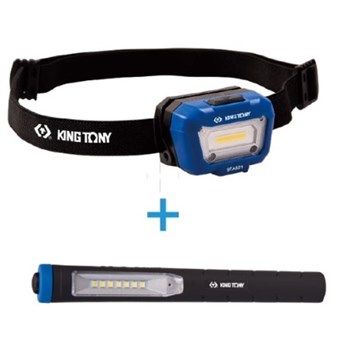 King Tony 2pc Led Inductive Headlight+ Led Rechargeable Pen Light