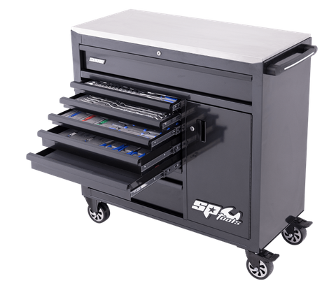 SP Sumo Series Roller Cabinet Tool Kit with Power Tool Cupboard - 336pc