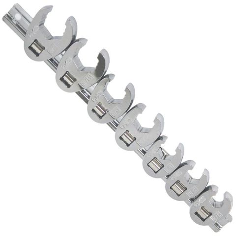 SP Flare Nut Crowfoot Wrench Rail Set - 3/8"Dr Sae - 7pc