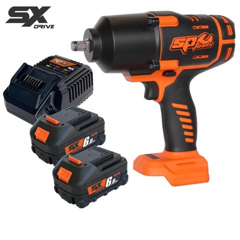 SP 18V 1/2"DR Brushless Impact Wrench Kit - 6.0AH X2 - SX Drive