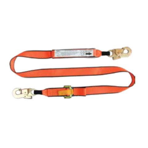 QSI Single Leg Adjustable Fall Arrest Webbing Lanyard - 2m w/ 2x Snap Hook (S014