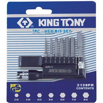 King Tony 7pc Hex Bit Set L-Holder