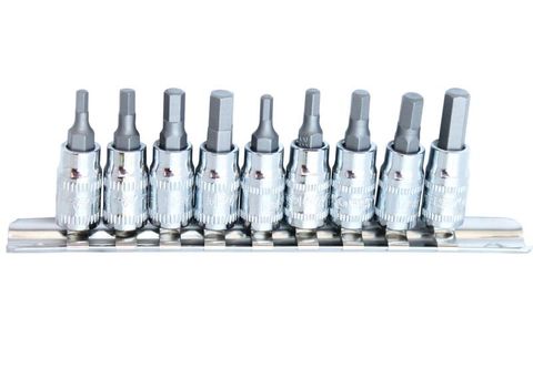 SP 1/4"DR Inhex Socket Rail Set - 9pc - Metric/SAE