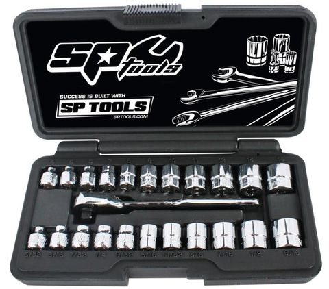 SP1/4"DR Socket Set - Low Profile (Stubby) - Metric/SAE - 23pc