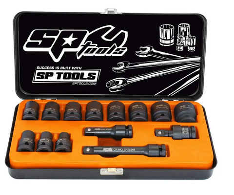 SP 1/2"DR Impact Socket Set - 6pt SAE - 14pc