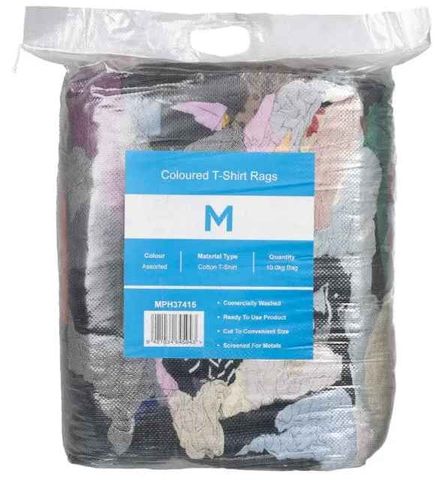 Rags - Coloured 100% Cotton T-Shirt - 10kg Bag