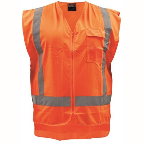 Bison D+N TTMC-W17 X-Back Safety Vest - Orange - 3XL