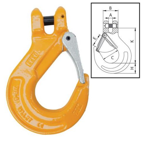 ITM G80 Clevis Sling Hook w/ Safety Latch - 10mm Chain