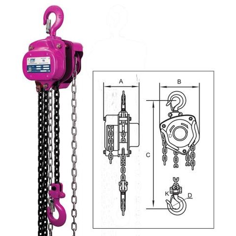 ITM Chain Block - Heavy Duty - 1 Ton - 3 Meter Lift