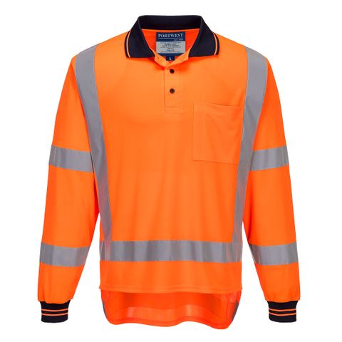 Portwest TTMC-W17 Polo Shirt L/S - Orange - 4XL