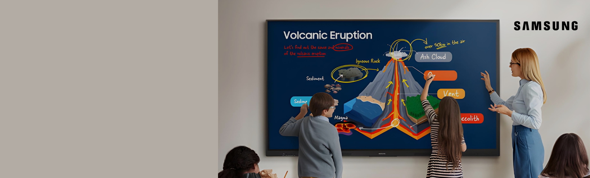 <h3>Commercial Display</h3>                                     <h2>Interactive Panels</h2>                                     <p>Deliver rich content and dynamic interaction<br>with high-impact interactive displays</p><button>Explore Now</button>