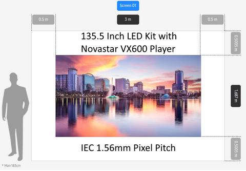 136" KIT IEC Indoor LED Pixel Pitch 1.56mm