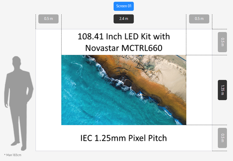 109" KIT IEC Indoor LED Pixel Pitch 1.25mm