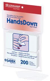 Handsdown Nail Wipes Pkt 200 LINT FREE