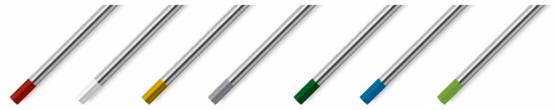 Different types of TIG tungsten electrodes