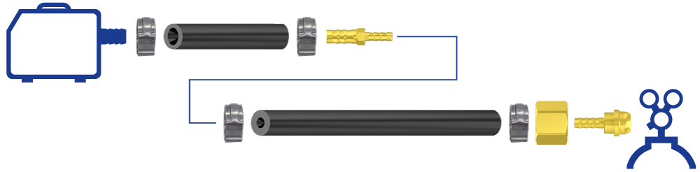 MIG TIG gas hose for machines with 8mm nipple inlet