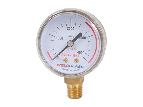 Regulator Gauge Acetylene High / Bottle Pressure 0-4,000Kpa Weldclass