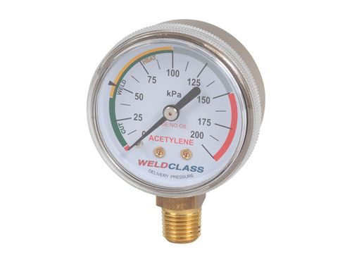 Regulator Gauge Acetylene Low / Delivery Pressure 0-200Kpa Weldclass