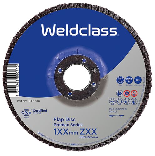 FLAP DISC PROMAX 115MM Z040 GRIT (100% ZIRCONIA) WELDCLASS